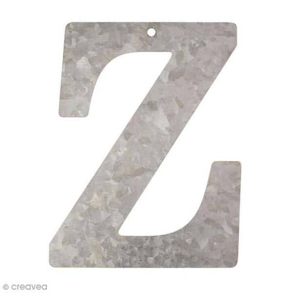 Lettre en métal galvanisé 12 cm - Z - Photo n°1