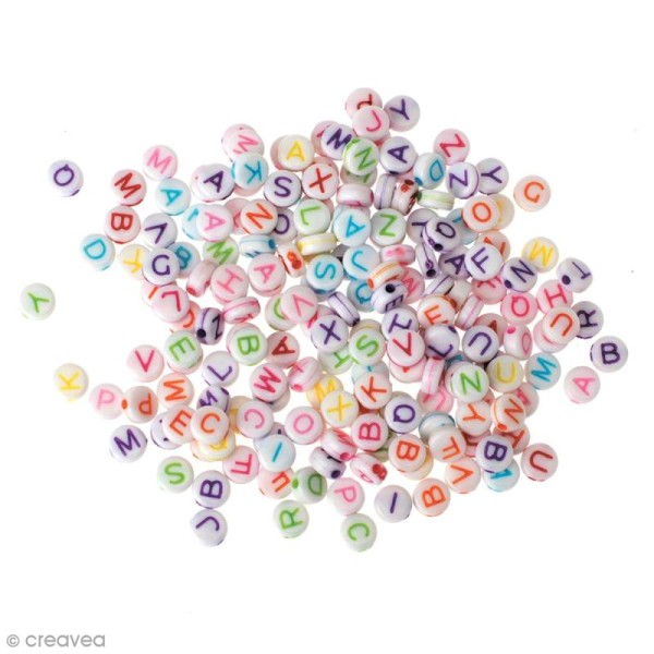 Perles Alphabet coloré rondes 5 mm - 200 pcs environ - Photo n°1