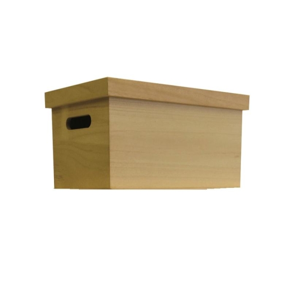 Caisse empilable avec champ d'inscription, caisse en bois pour le rangement  et la décoration, 40 x 30 x 23 cm - PEARL