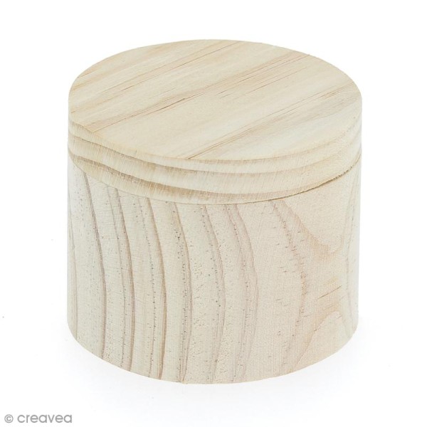Boite ronde en bois avec couvercle pivotant 6 cm - Photo n°1