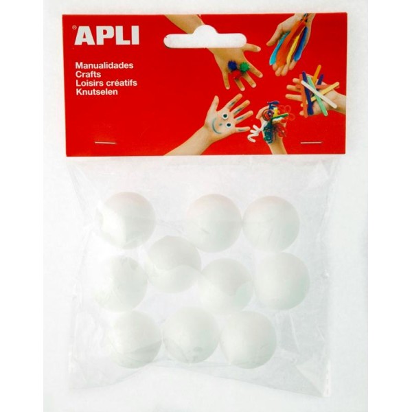 Boule en polystyrène - APLI - 10 x 25 mm (diam.) - Photo n°1