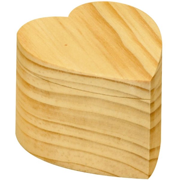 Boite coeur en bois avec couvercle pivotant 7 cm - Photo n°1