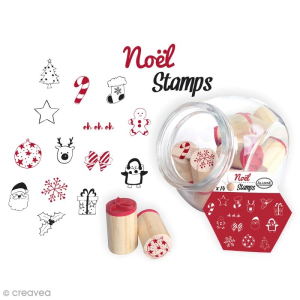 Kit Stampo Bocal - Noël - 14 tampons et 1 encreur - Photo n°1