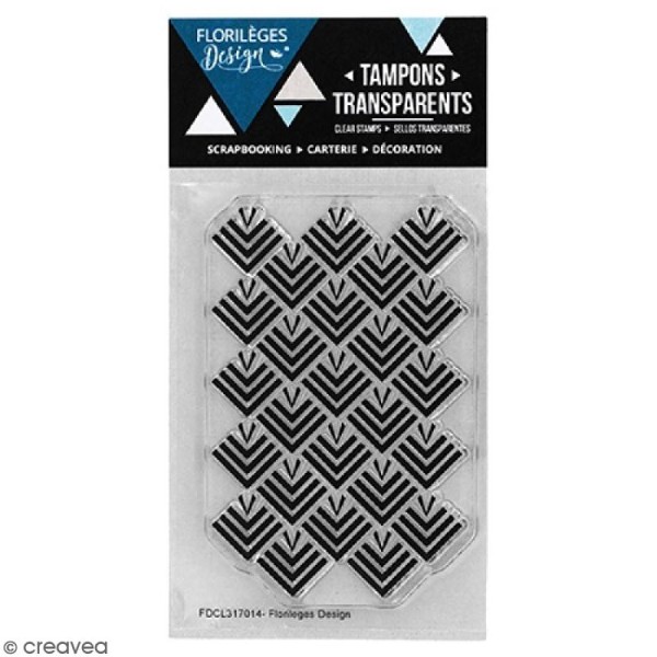 Tampon clear Florilèges Design - Chevrons croisés - 68 x 45 mm - Photo n°1