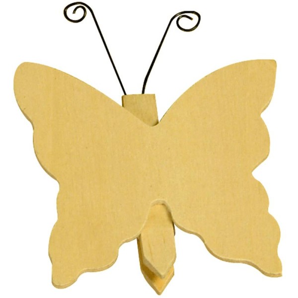 Clip mémo magnet en bois Papillon 8 cm - Photo n°1