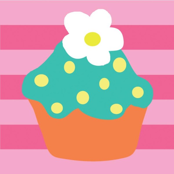 Kit canevas Cupcake Fleur - DMC - 15 x 15 cm - Photo n°1