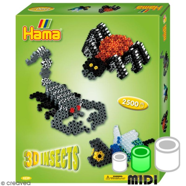 Kit Perles Hama Midi - 3D Insectes - Photo n°1