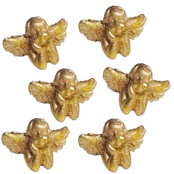 Angelots dorés en résine 2 cm x 6 - Photo n°1