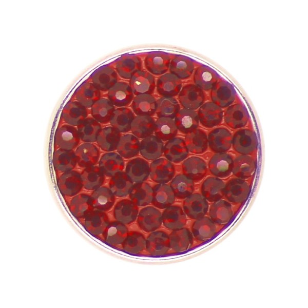 Bouton pression en laiton 20 mm rouge avec strass - Photo n°1