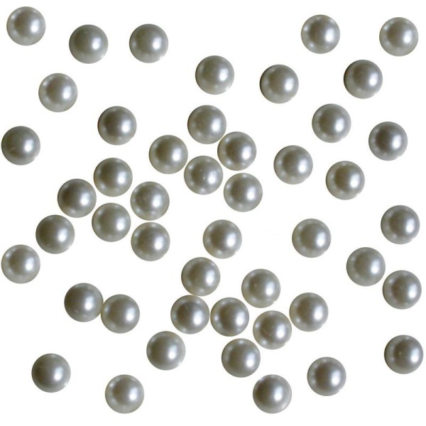 Perles plates nacrées en résine x 48 - Photo n°1