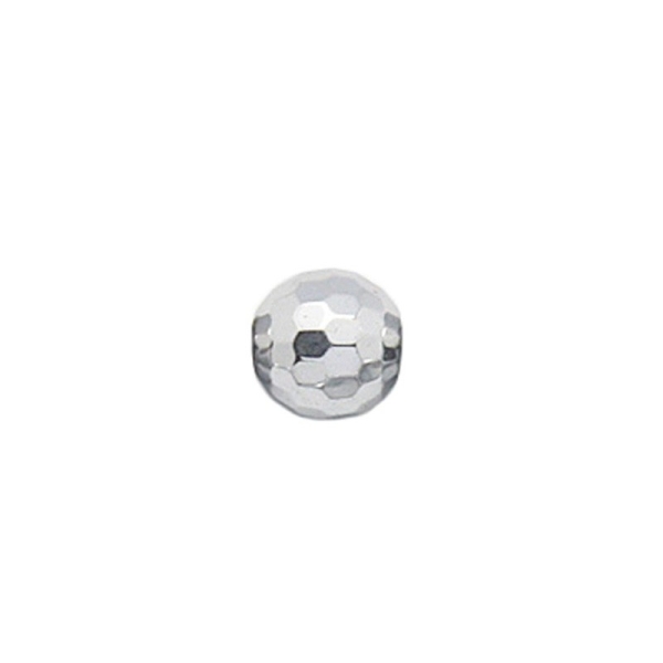 10 x Perle Hématite 8mm Gris Argenté - Facettes - Photo n°1
