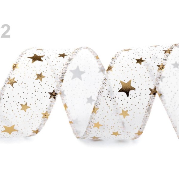 20m 2 en Or Blanc Filaire Ruban Largeur 39mm Étoiles, des Fournitures d'Artisanat, de l'Artisanat, d - Photo n°1