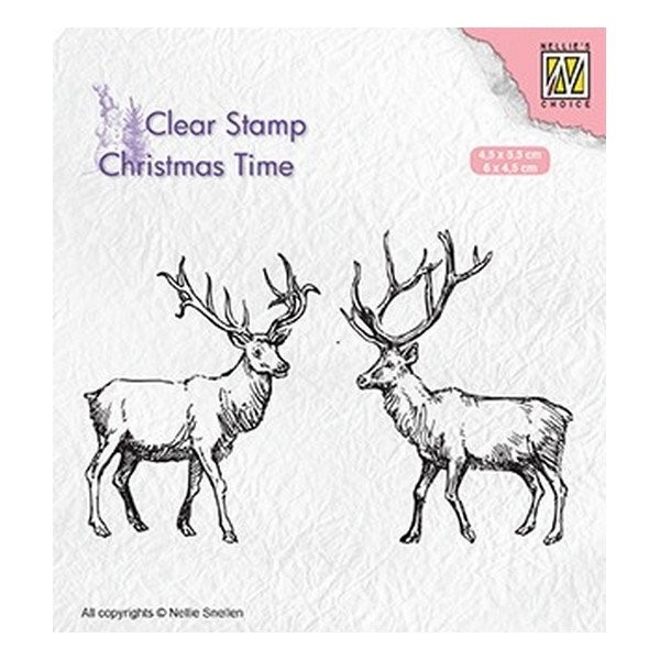 Tampon transparent clear stamp scrapbooking Nellie's Choice RENNE NOEL 028 - Photo n°1