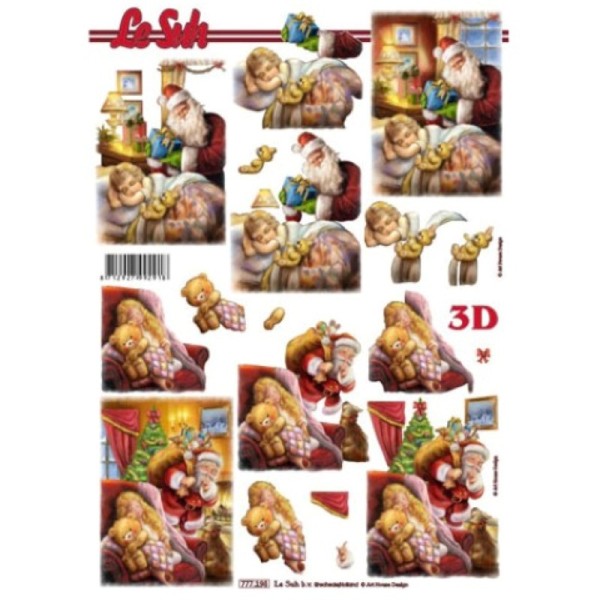 Carte 3D à découper - Père Noël et fillettes - 777198 - Photo n°1