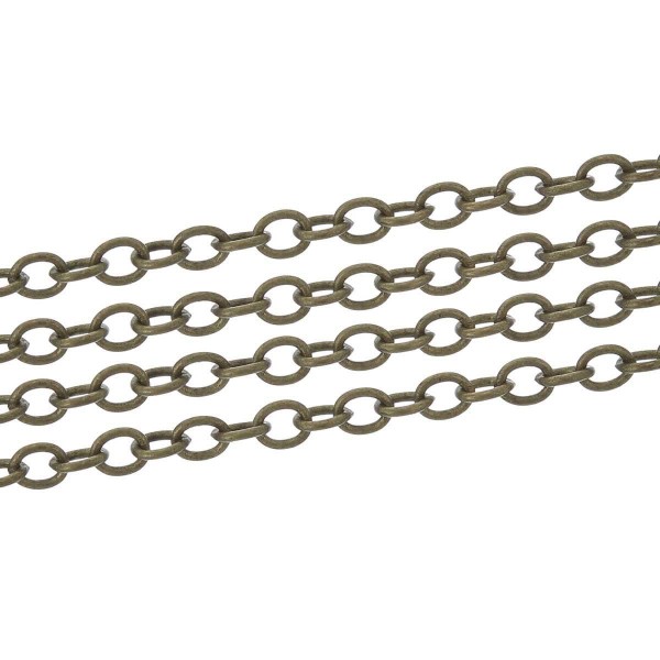 1-2 5m Chaine maille Forçat chainette Bronze 2mm x 1,5mm petit maillon 
