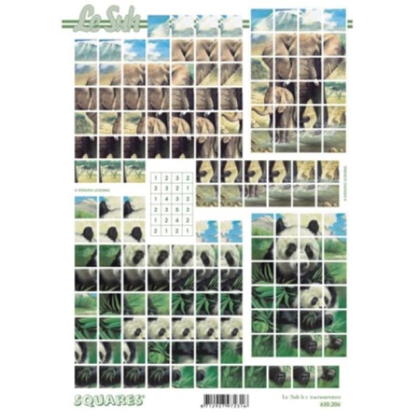 Carte 3D à découper - Eléphants et pandas - 630206 - Photo n°1