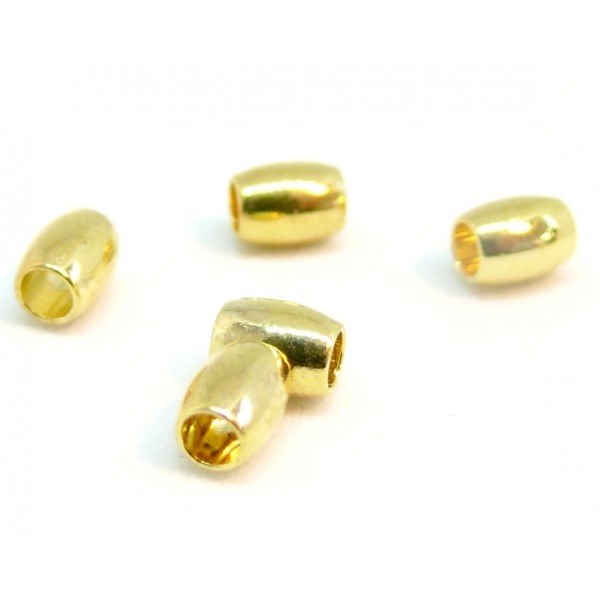PS1173043 PAX 50 perles intercalaires Tonneau 4mm Lisse cuivre Doré - Photo n°1