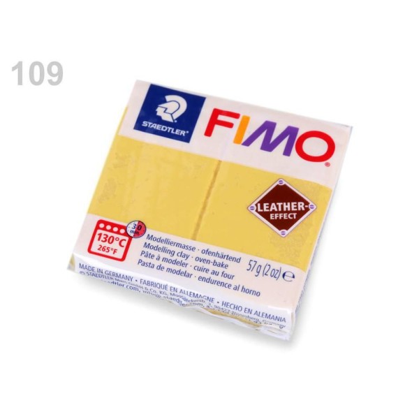 1pc Lumière Jaune FIMO pâte à modeler 57 octies, Effet Cuir, -, de l'Artisanat et Loisirs - Photo n°1