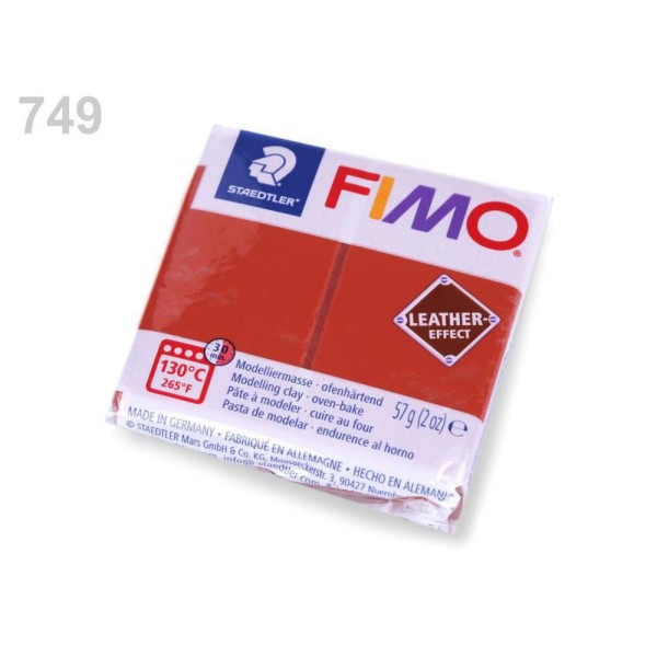 1pc Lumière Rouge FIMO pâte à modeler 57 octies, Effet Cuir, -, de l'Artisanat et Loisirs - Photo n°1