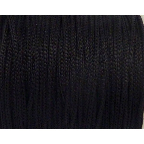 R-5m Fil Polyester, Nylon Tressé Souple De Couleur Noir 1mm - Shamballa - Photo n°1