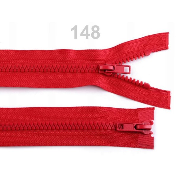 1pc 148 Risque Élevé de Rouge à Deux voies en Plastique Veste Fermetures à glissière 5mm, Accessoire - Photo n°1