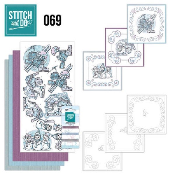 Stitch and Do 69 - kit cartes 3D à broder - Hiver - Photo n°1