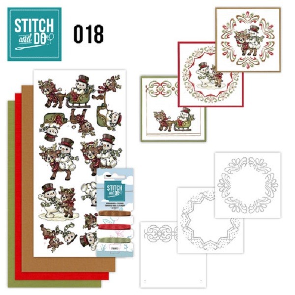 Stitch and Do 18 - kit cartes 3D à broder - Noel - Photo n°1