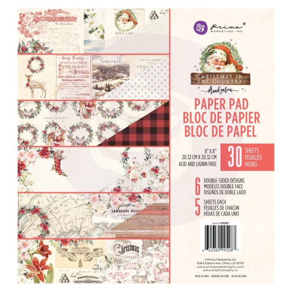 Papier scrapbooking Prima Marketing - Christmas in the country - 20x20 - Photo n°1