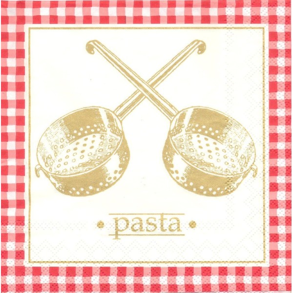 4 Serviettes en papier Cuisine Passoire pour Pâtes Format Lunch Decoupage 2572-9946-20 Stewo - Photo n°1