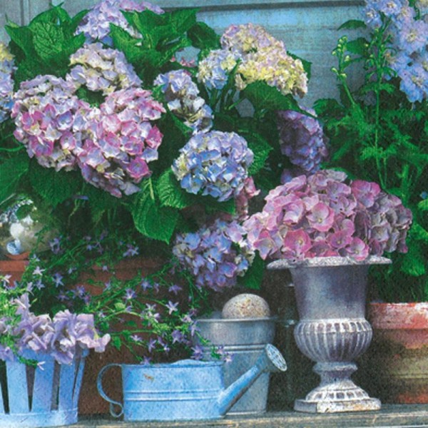 Serviette en papier Fleur Hortensia - Photo n°1