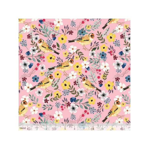 Tissu Coton imprimé Oiseaux et fleurs collection Birdie by Blend Fabrics - Photo n°1