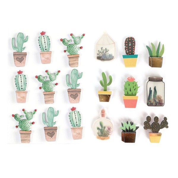 18 stickers 3D Cactus - Photo n°1