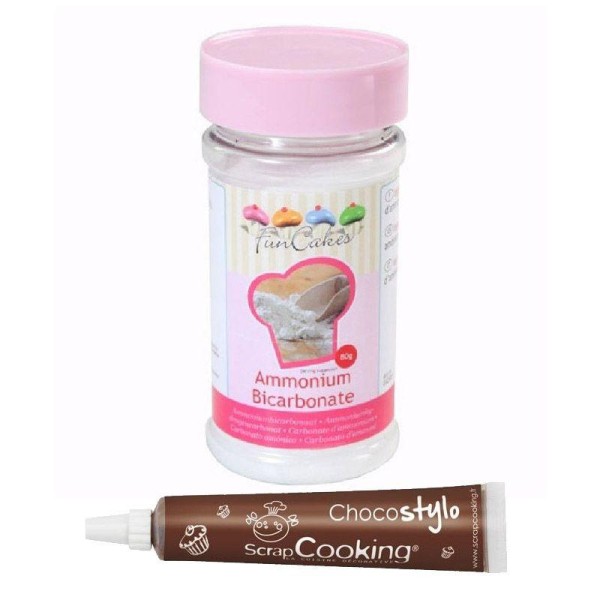 Bicarbonate d'ammonium pour pâtisserie 80 g + Stylo chocolat - Photo n°1