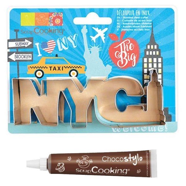Découpoir à biscuits en inox New-York + Stylo chocolat - Photo n°1