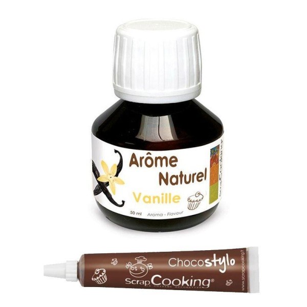 Arôme alimentaire naturel Vanille + Stylo chocolat - Photo n°1