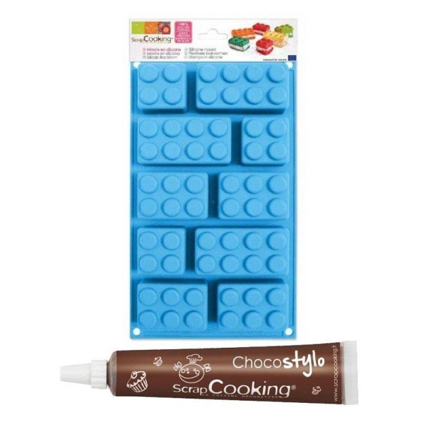Moule en silicone briques ScrapCooking + 1 Stylo chocolat - Photo n°1