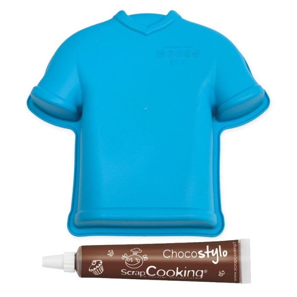Moule à gâteau silicone maillot de football + 1 Stylo chocolat offert - Photo n°1