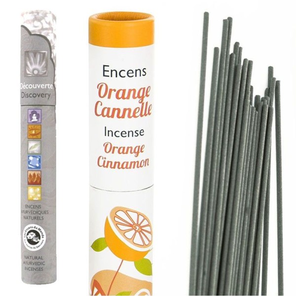 Encens Cannelle-Orange 30 bâtonnets + encens ayurvédique 14 bâtonnets - Photo n°1