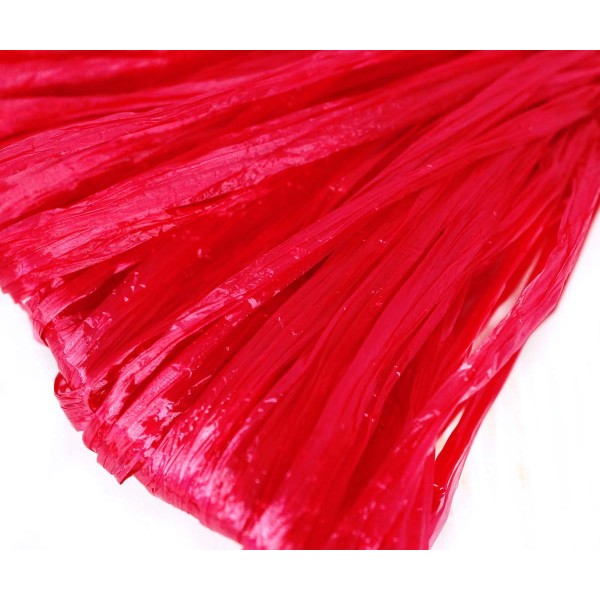 5m Rouge Cerise Perle Plate Raphia Bande en Nylon de Broderie à la Main en Fil d'Orfèvrerie Lunevill - Photo n°1