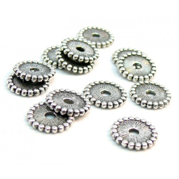 160523161717 PAX 200 perles intercalaires Rondelles 11 par 2mm métal couleur Argent Antique - Photo n°1