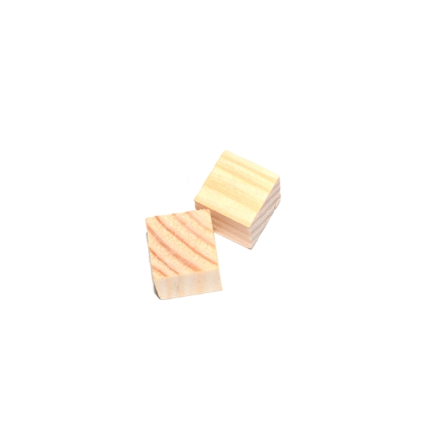 Cube en bois plein de présentation (sans trou) 1,5x1,5x1,5 cm - Photo n°1