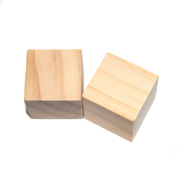 Cube en bois plein de présentation (sans trou) 3x3x3 cm - Photo n°1