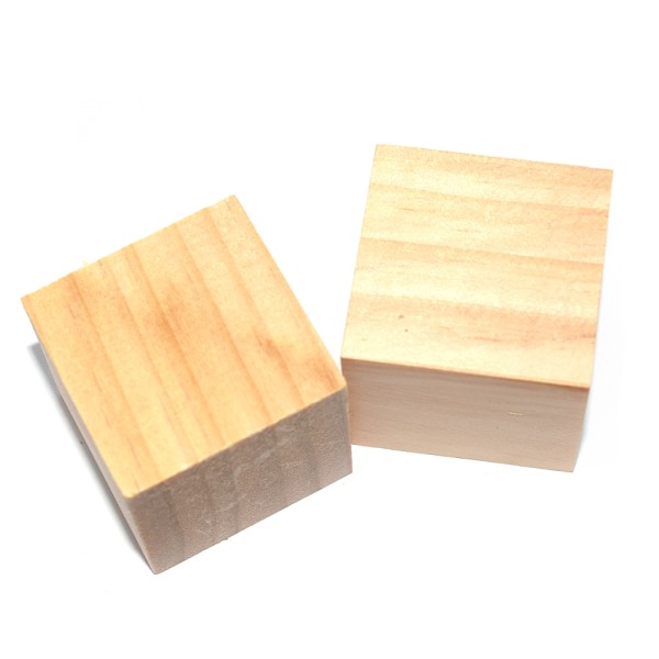 Cube en bois plein de présentation (sans trou) 4x4x4 cm - Photo n°1