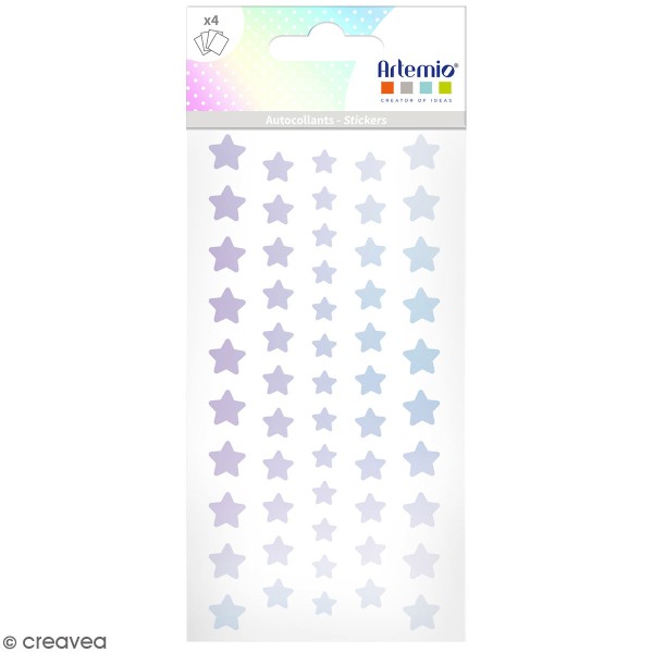 Stickers effet holographique - Étoiles - 4 Planches - Photo n°1