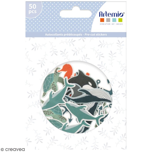 Stickers papier washi - Animaux Marins - 50 pcs - Photo n°1