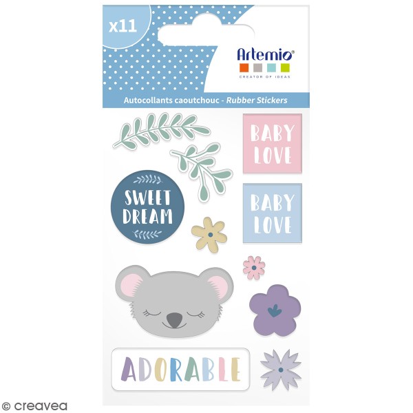 Stickers 3D en caoutchouc Artemio - Baby Koala - 11 pcs - Photo n°1