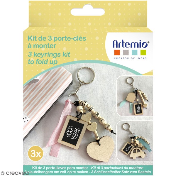 Kit DIY porte-clés à message - Merci - 3 pcs - Photo n°1