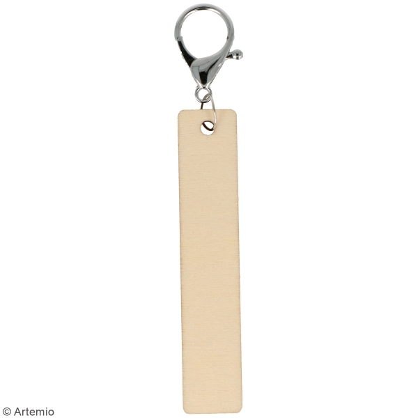 Porte-clés Rectangulaire en bois à décorer - 2 x 10 cm - 3 pcs - Photo n°2