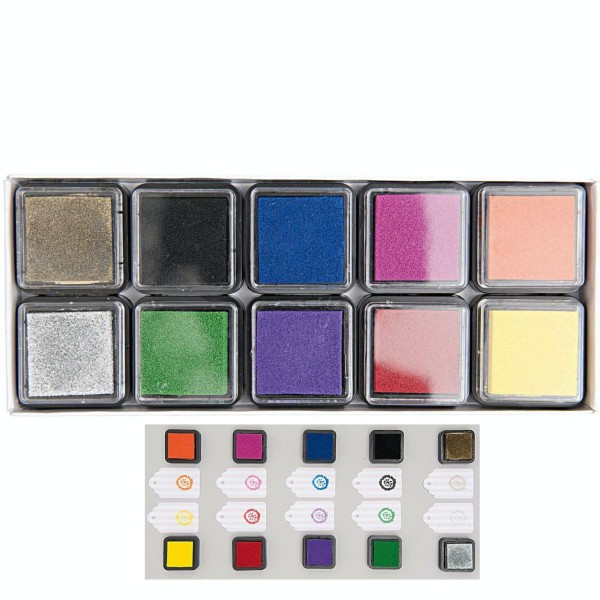 10pcs Stamp Pad Set Carré Éponge Mini-Tampon encreur Craft Doigt Timbre Pour le Bricolage Pigment Sc - Photo n°1