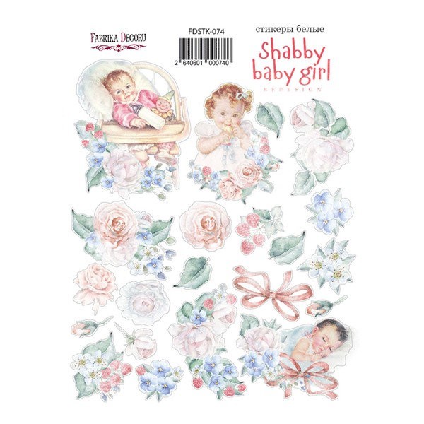 Stickers fantaisies couleur Fabrika Décoru SHABBY BABY GIRL 074 - Photo n°1
